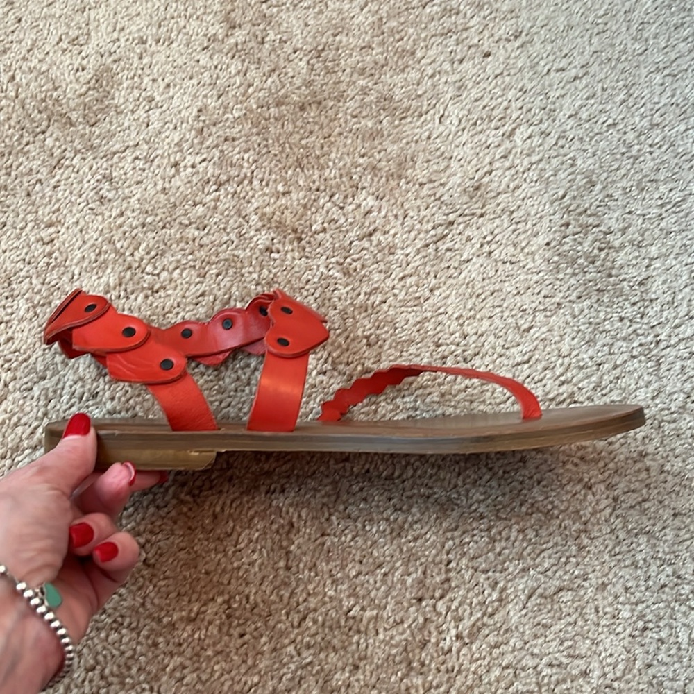 Red Heart Leather Sandals - Made in Italy Sandals US 10 - EU 40 - Picture 2 of 7
